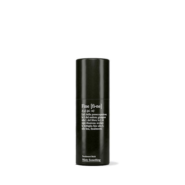 Minty Something Deo Stick von FINE, 50 g in schwarzer Kartonhülse