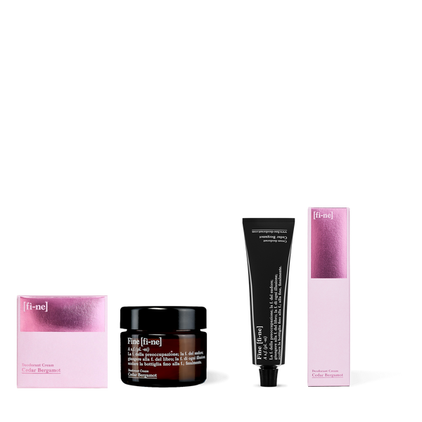 Deocreme Set Cedar Bergamot — Tiegel 50 g, Tube 40 g mit Verpackungen