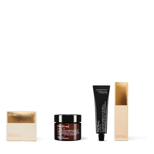 Deocreme Set Vetiver Geranium — Tiegel 50 g, Tube 40 g mit Verpackungen