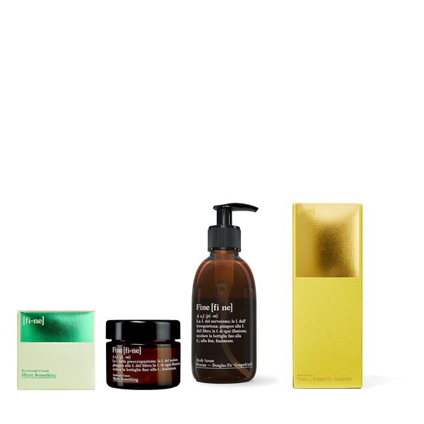 Routine Set — Minty Something Deocreme & Body Serum Focus mit Verpackungen