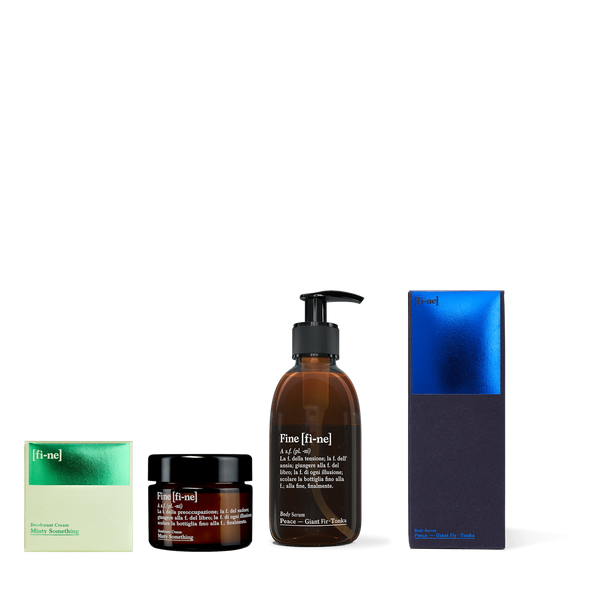 Routine Set — Minty Something Deocreme & Body Serum Peace mit Verpackungen