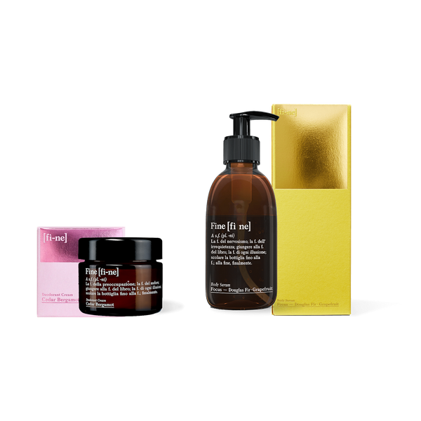 Routine Set — Cedar Bergamot & Focus mit Verpackungen
