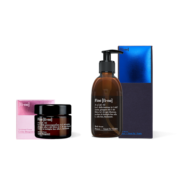 Routine Set — Cedar Bergamot & Peace mit Verpackungen
