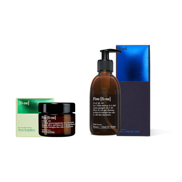Routine Set — Minty Something & Peace mit Verpackungen